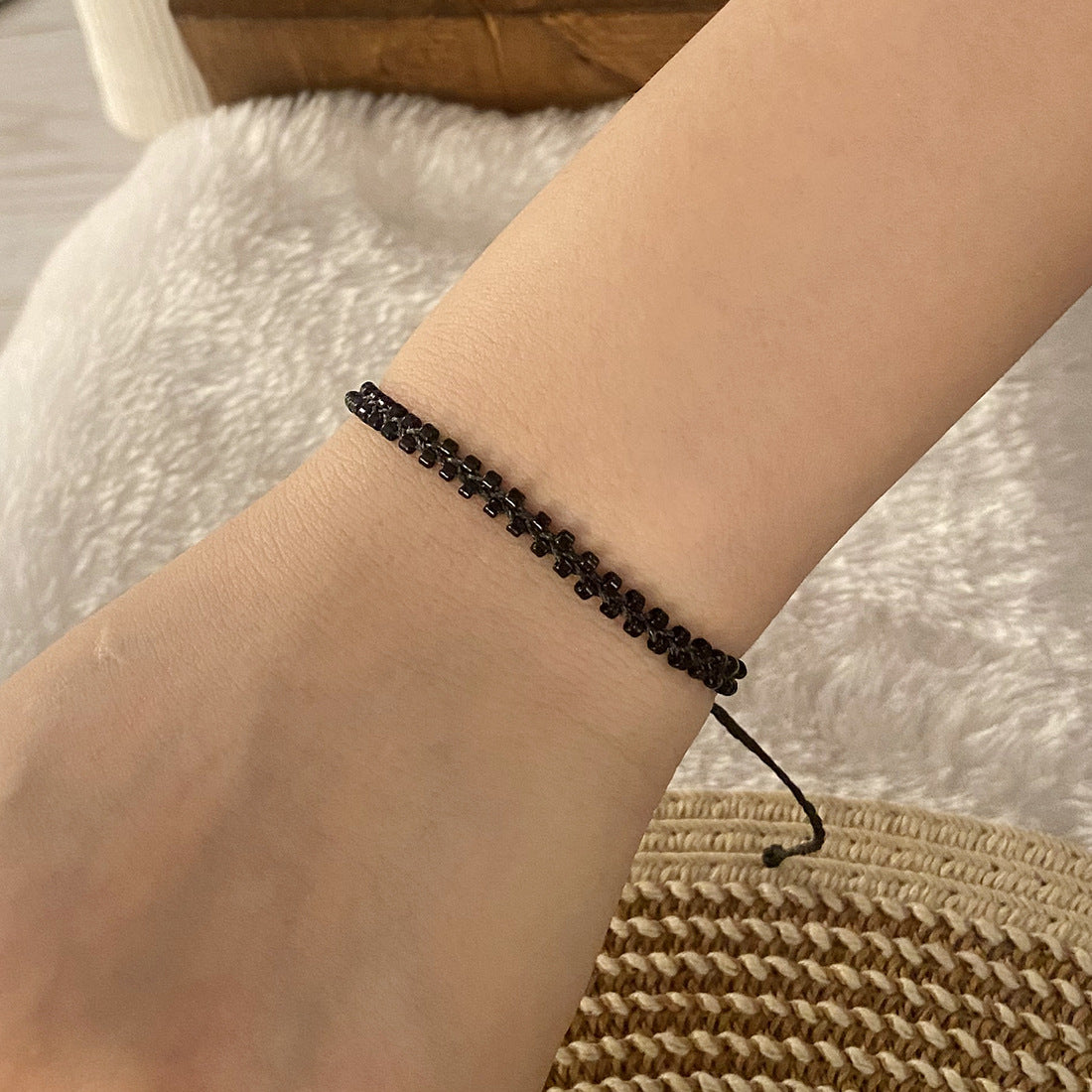 Bohemian Beaded Bracelet with Glass Beads, Handmade Original Design Jewelry for Women