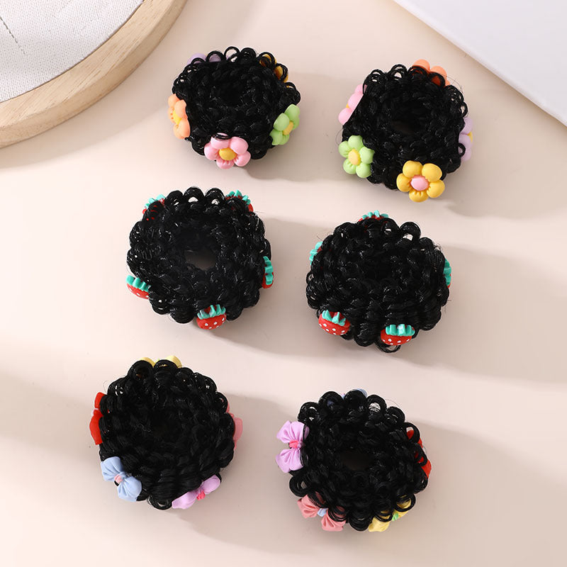 Natural Style Bow-Shaped Hair Clip for Girls Made of Plastic Resin with Ruffled and Mesh Details Perfect for Ponytail and Cute Floral Hairstyles