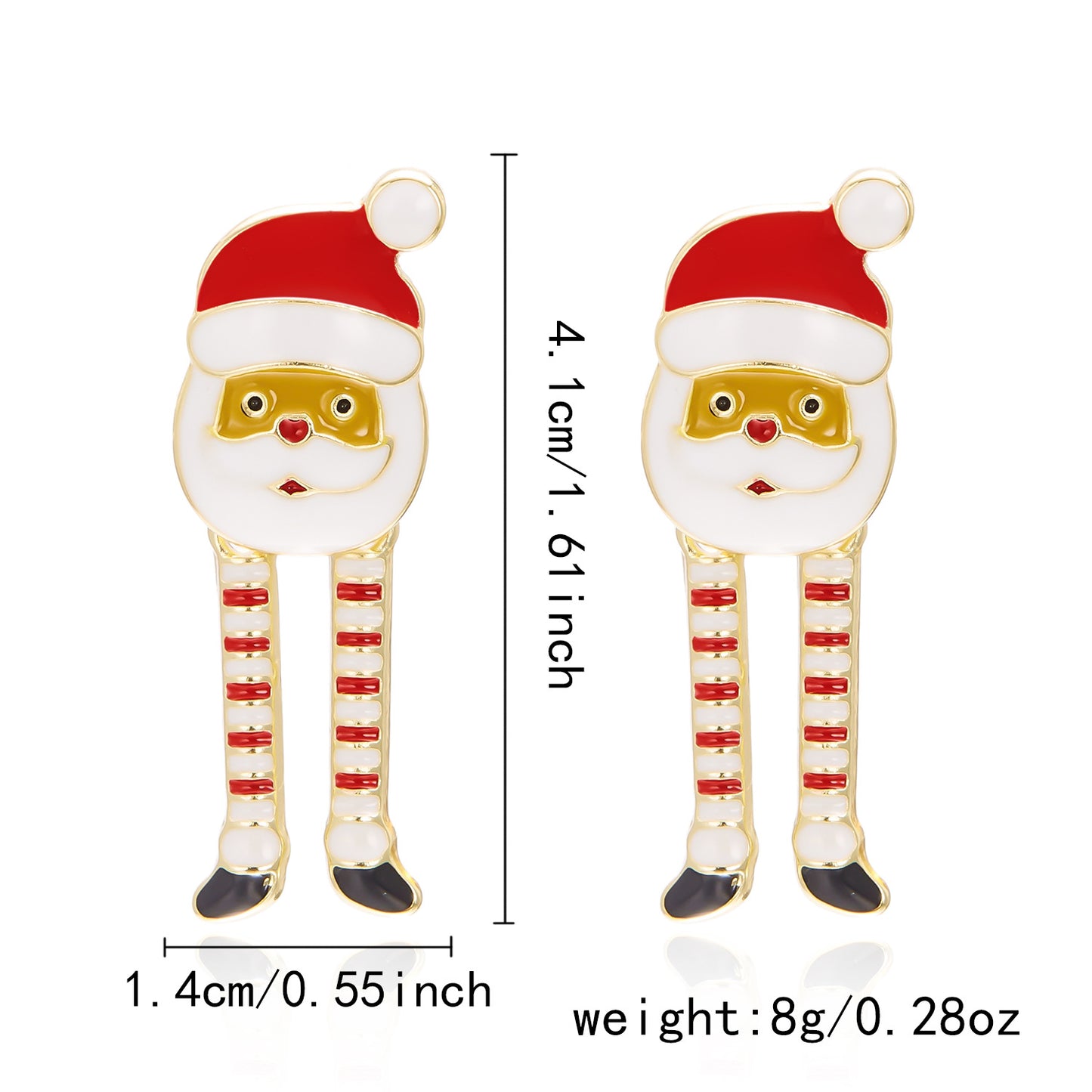 Whimsical Christmas Santa Claus Earrings for Women Alloy Studs with Enamel Finish Festive Holiday Jewelry