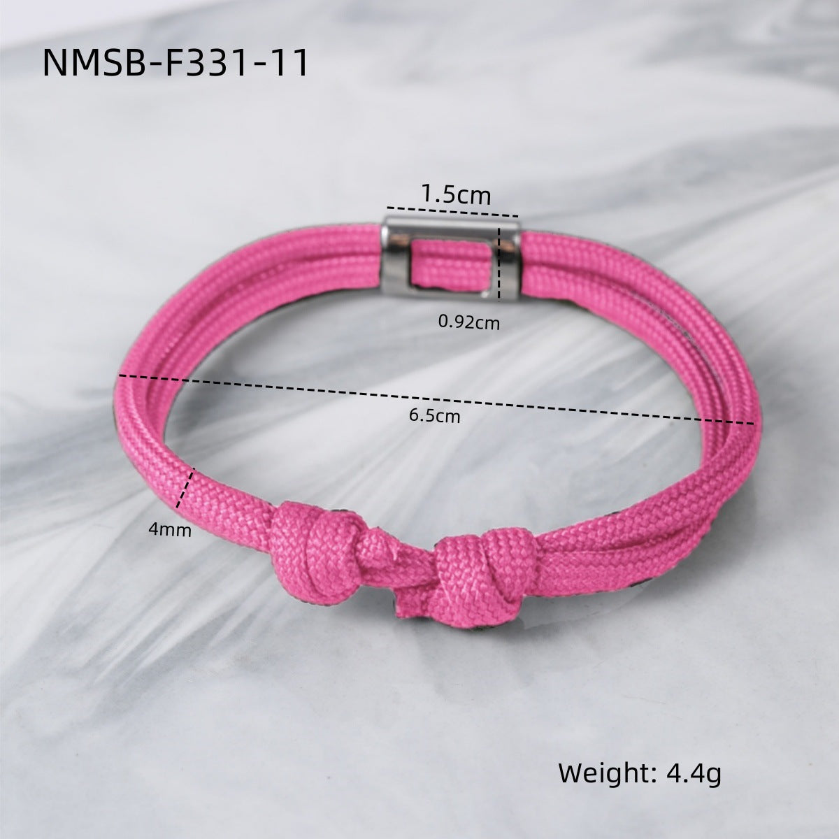 Fashion 18K Gold Plated Titanium Steel Adjustable Colorful Rope Bracelet Unisex Engravable Jewelry