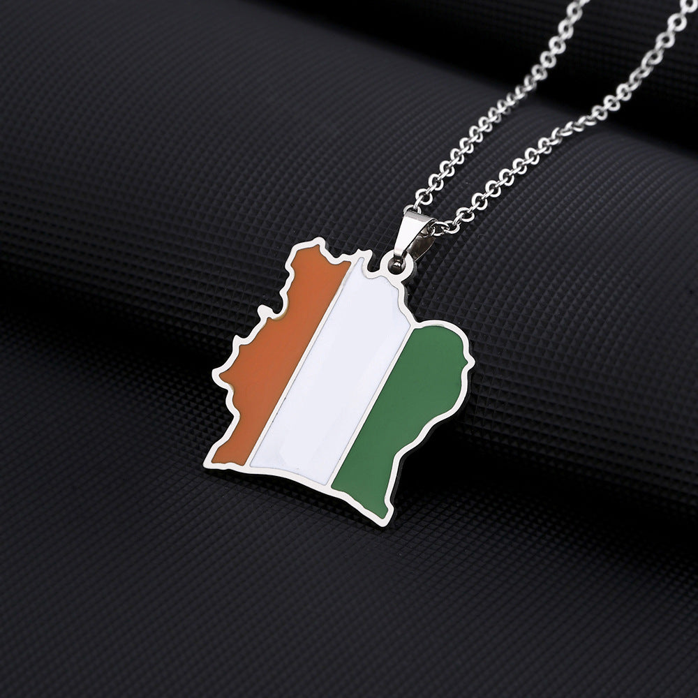 Collana Pendente Geometrica Minimalista in Acciaio Inossidabile con Finitura Smaltata Unisex
