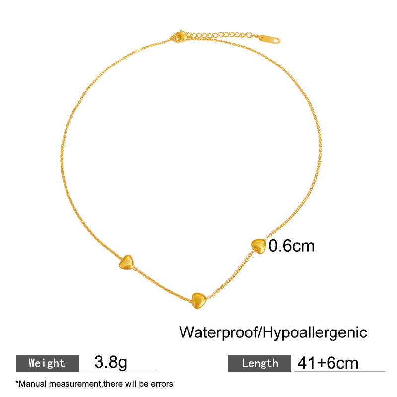 Minimalist 18K Gold Plated Heart Titanium Steel Necklace