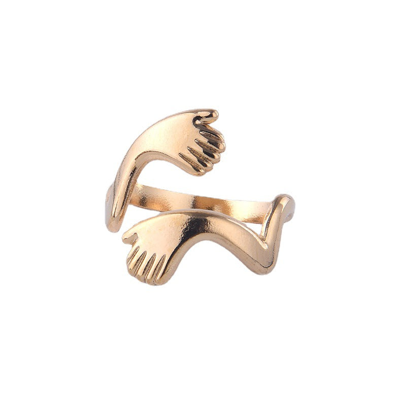Anello Minimalista Geometrico in Acciaio al Titanio per Uomo e Donna con Finitura Placcata e Fascia Aperta Regolabile