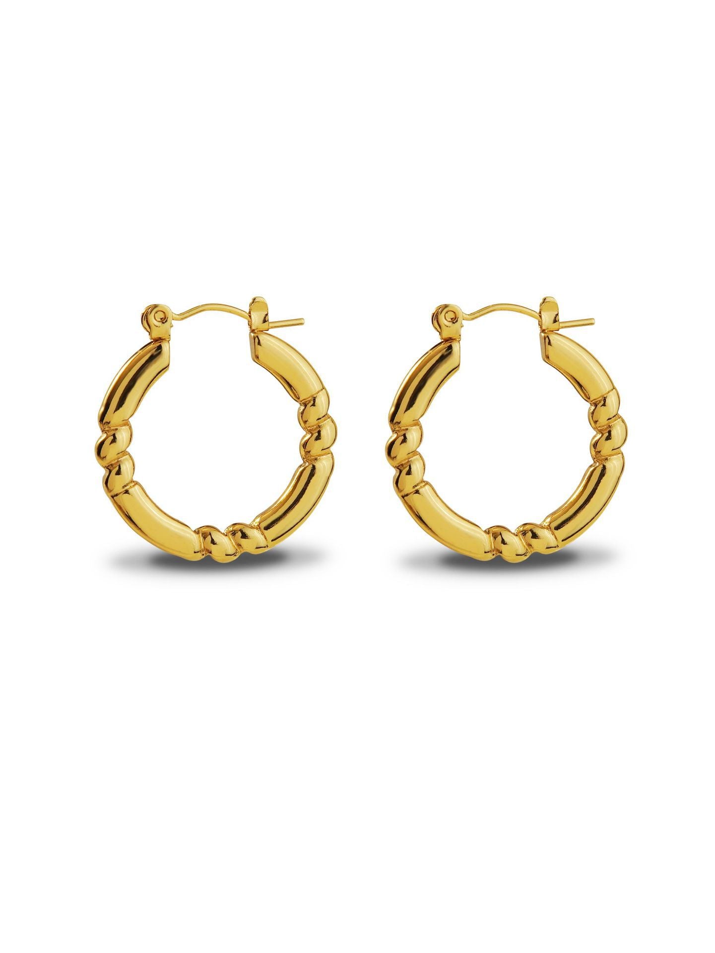 Orecchini da donna placcati in acciaio inossidabile a cuore geometrico elegante