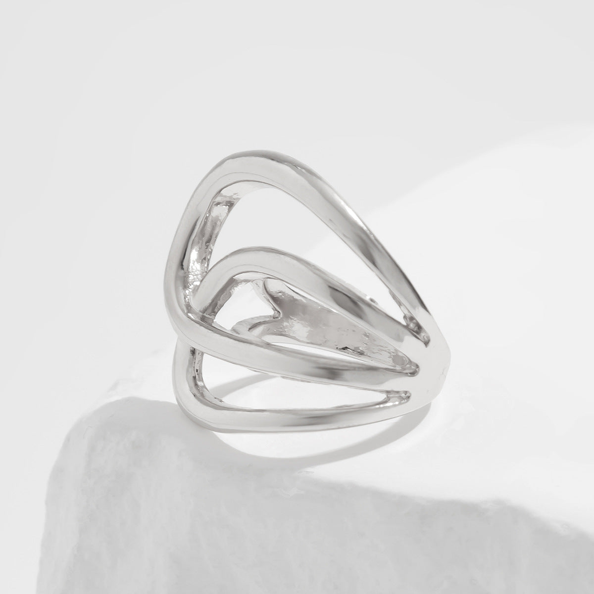 Geometric Teardrop Plated Zinc Alloy Wide Cuff Bracelet Set