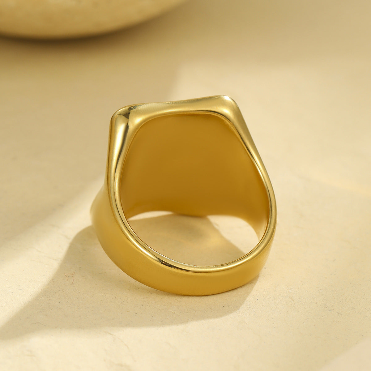 Minimalist Geometric Stainless Steel Ring for Women with Polished Finish and Clean Line Design