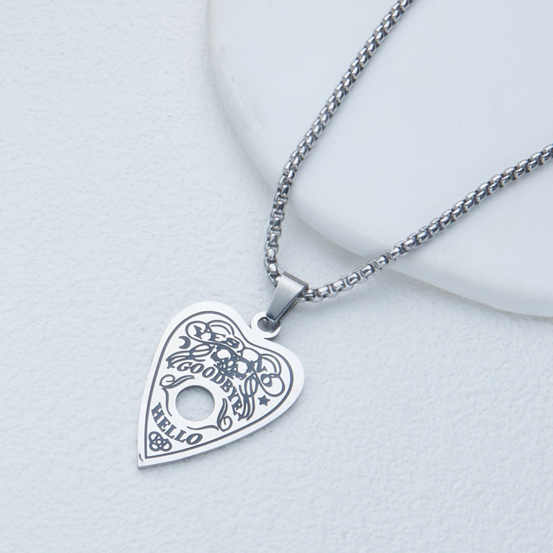 Minimalist Hollow Heart Pendant Necklace in Stainless Steel with Electroplated Finish for Unisex Daily Wear