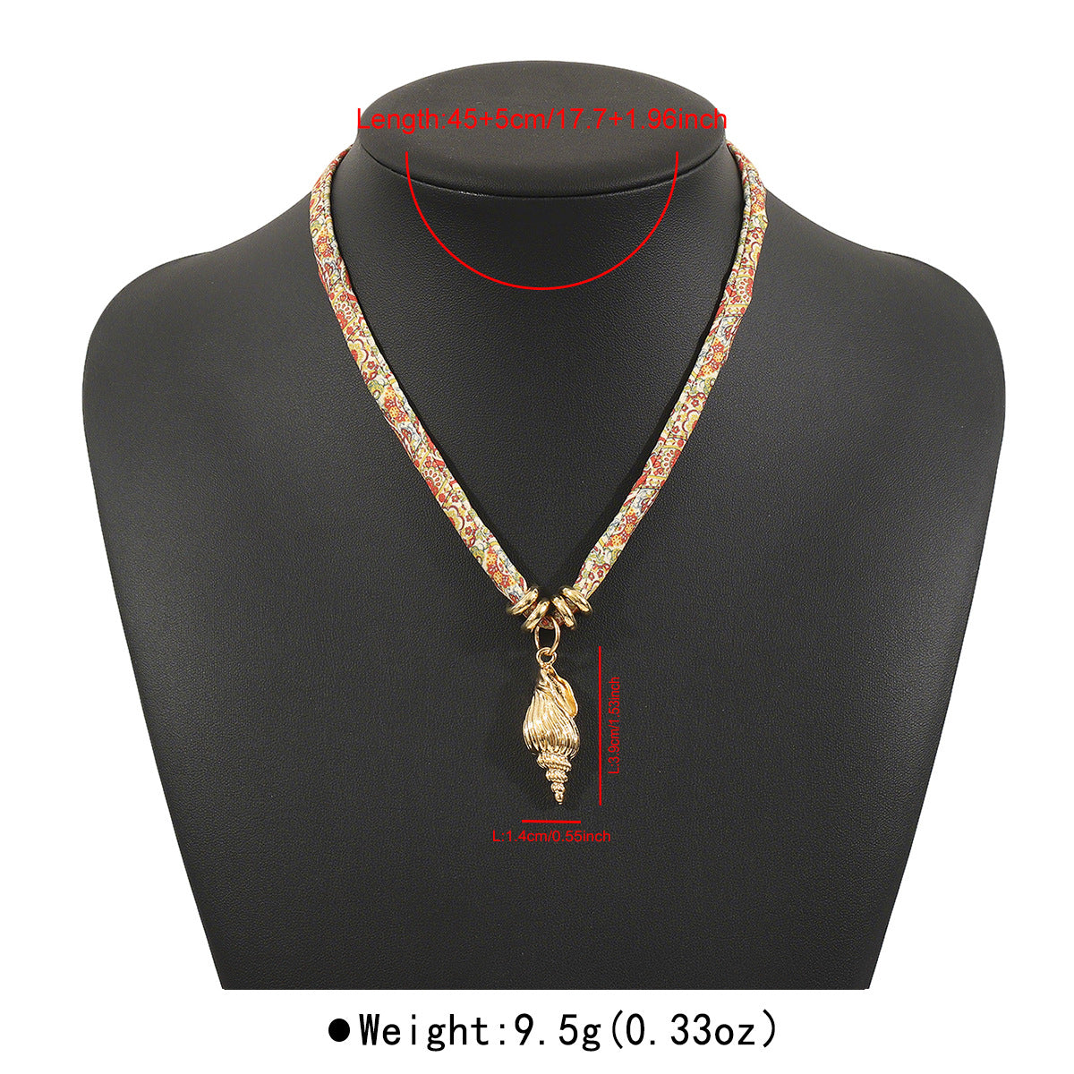 Sweet and Edgy Ocean-Themed Alloy Pendant Necklace with Turtle Seashell Starfish Motifs and Fabric Accents for Women