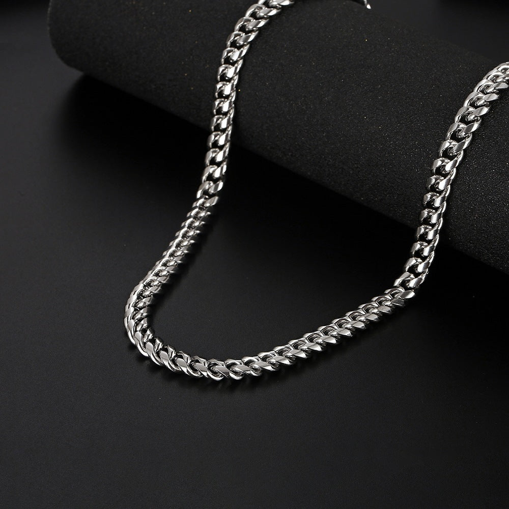 Hip-hop Streetwear U-shaped Plated Iron Cuban Link Chain Necklace for Men