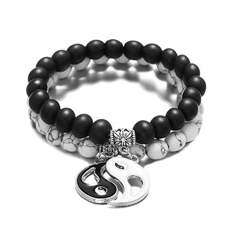 Business Drip Oil Matte Floral Turquoise Unisex Bracelet Set