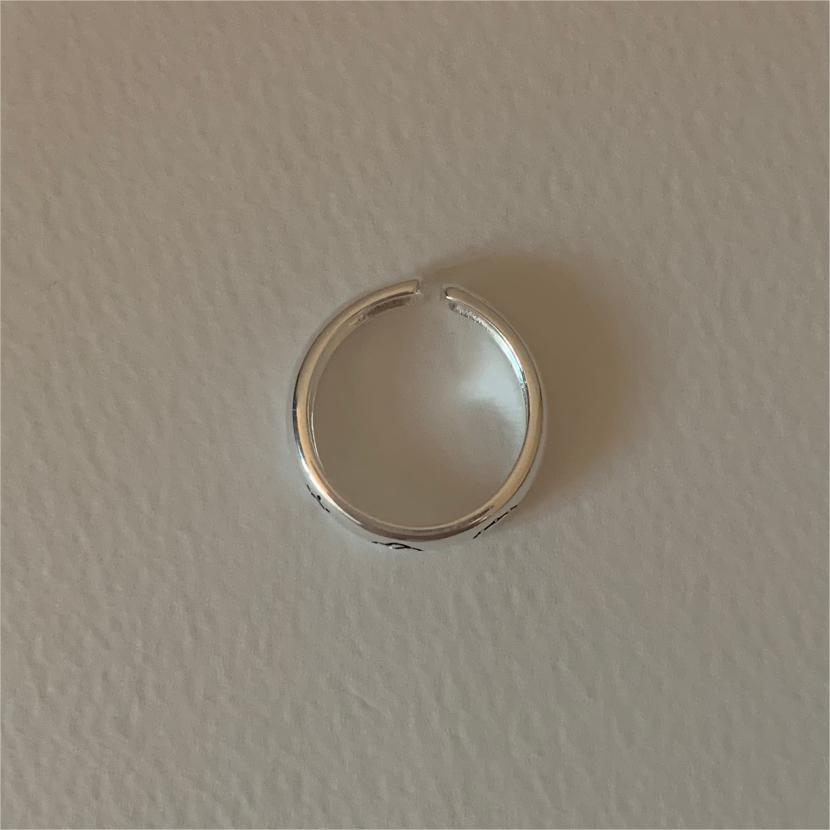 Minimalist Cloud-Shaped 925 Sterling Silver Ring with Geometric Beveled Edges for Women