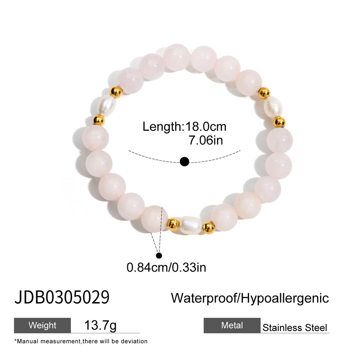 Pulsera geométrica de acero inoxidable con detalles de amatista y perlas bañada para mujer, joyería de lujo que no se deslustra