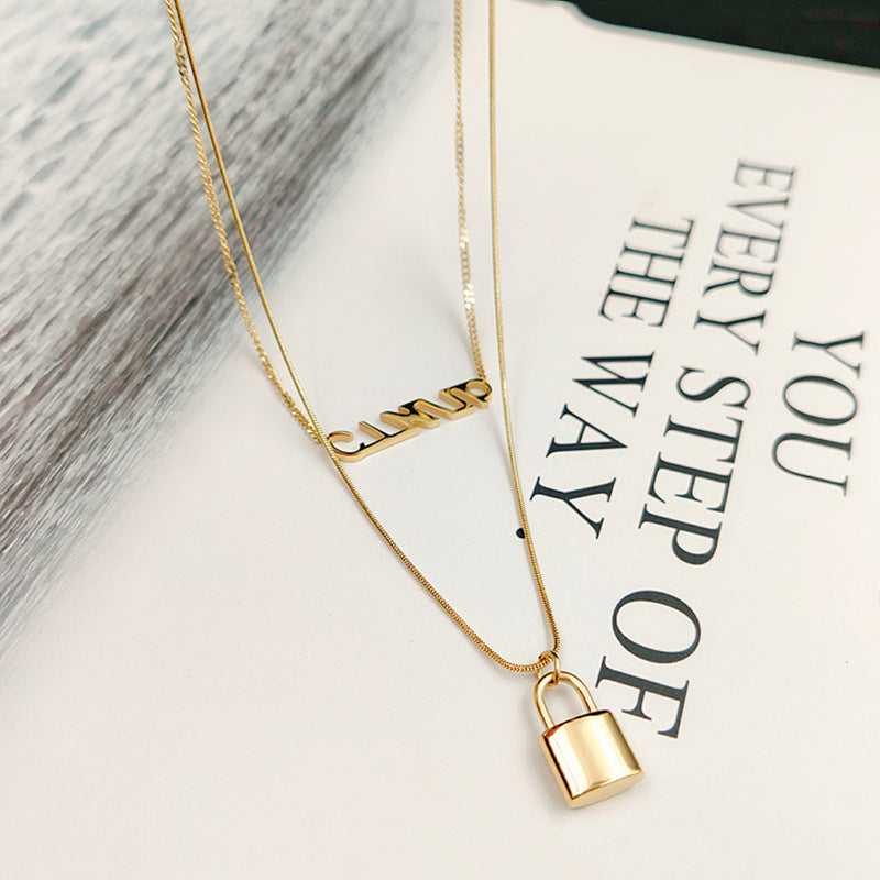 Minimalist Geometric Titanium Steel Snake Chain Necklace for Women with Vacuum Plating Finish Short Clavicle Layering Pendant