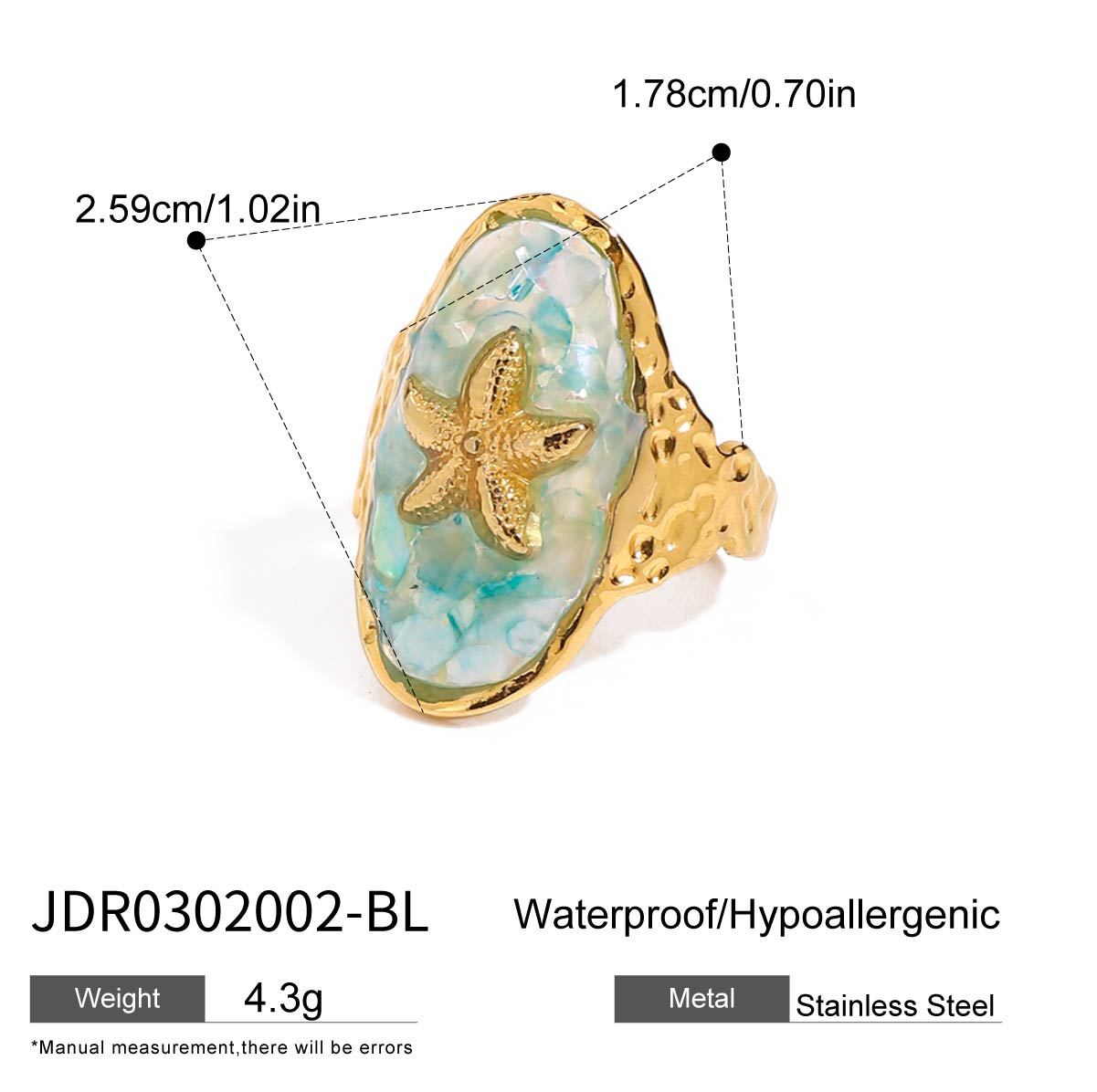 Anillo Geométrico de Acero Inoxidable con Incrustaciones de Piedra Natural Chapado para Mujer Joyería Moderna y Elegante