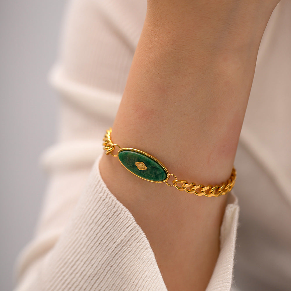 Bracciale Minimalista Geometrico in Acciaio al Titanio con Finitura Galvanica Stile Etnico Vintage Gioielli Artigianali per Uomo e Donna