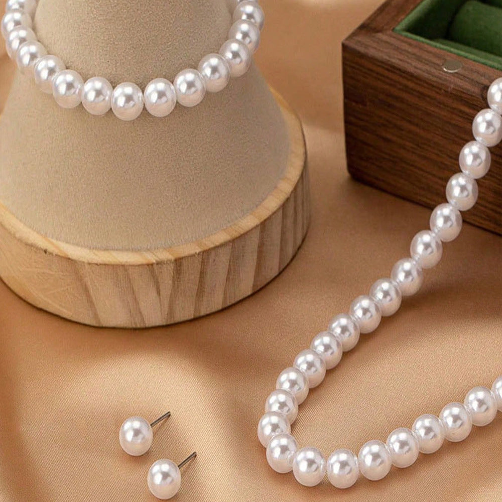 Set collana di perle Sweet Style per bambini - Collana con ciondolo in resina e vetro fatto a mano con catena di perle rotonde, design elegante per la clavicola per età da 3 a 10+