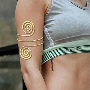 Elegant Geometric Plated Iron Open Adjustable Arm Cuff for Women