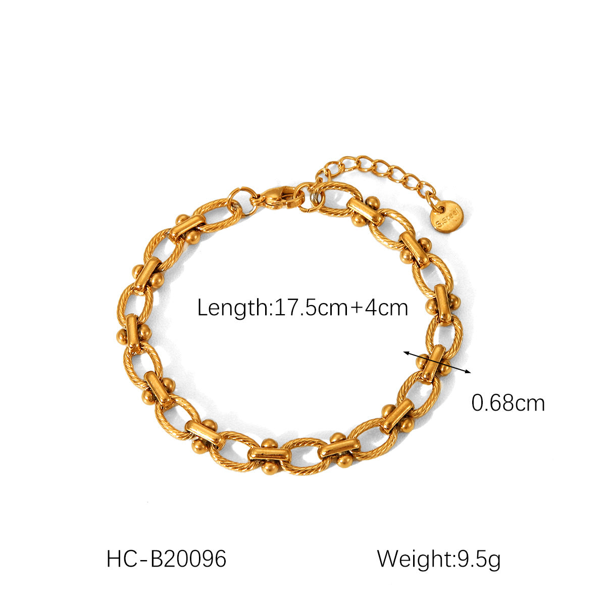 Collana Donna Trendy Artigianale Testurizzata con Motivo Geometrico Acciaio al Titanio Placcato Oro 18K