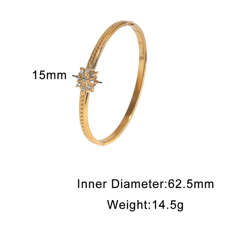 Minimalist Luxury Gold Plated Stainless Steel Star Bracelet