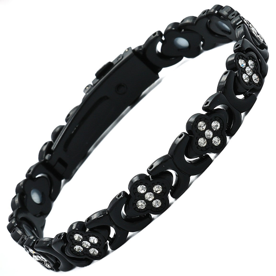 Bracciale regolabile da donna in lega placcata con strass a goccia, stile lusso minimalista