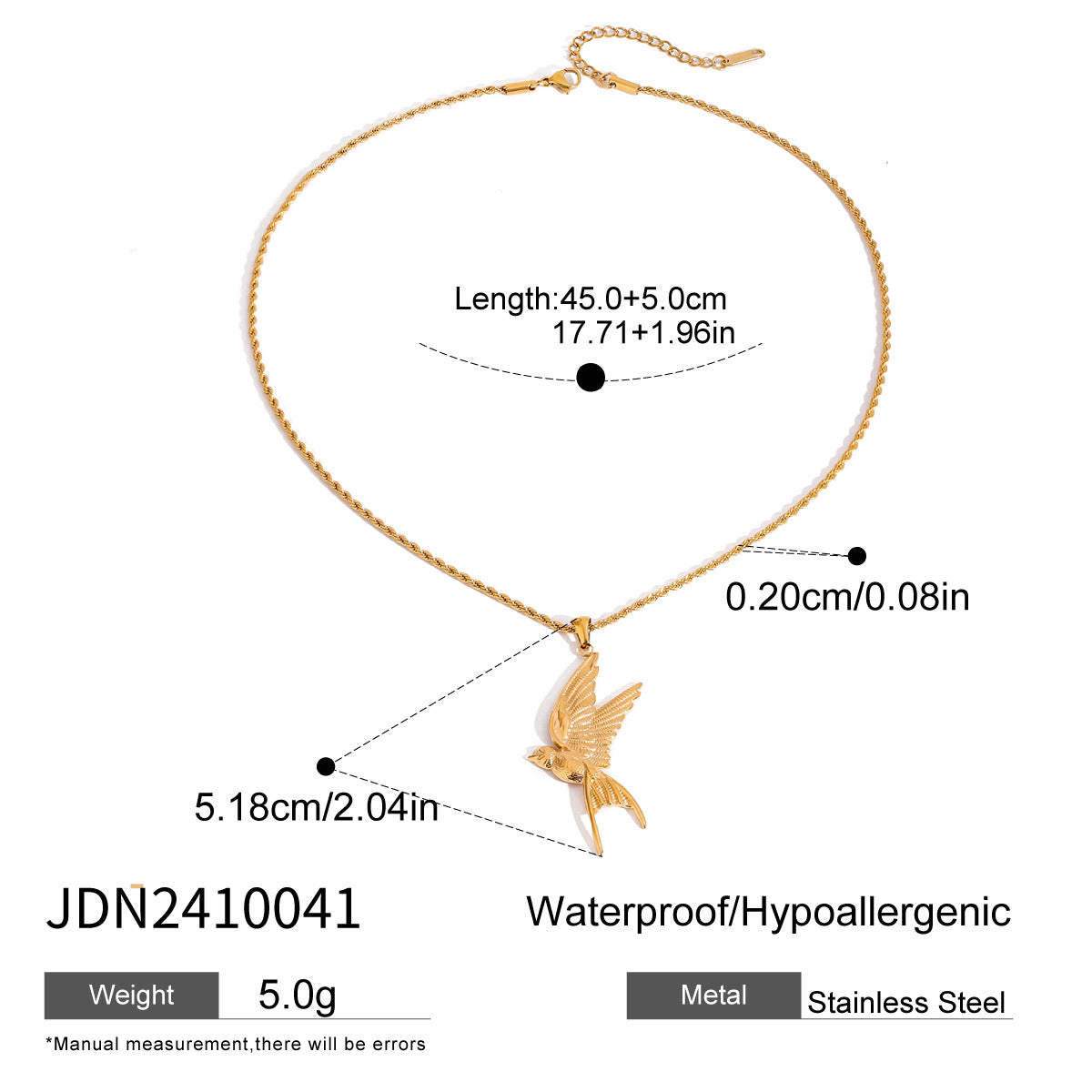 Geometric Cross Stainless Steel Plated Necklace for Women