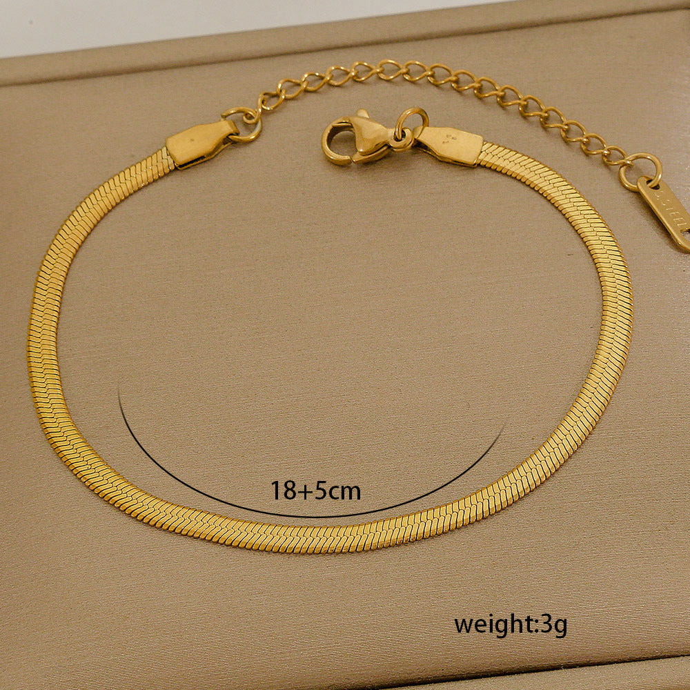 Set di bracciali multistrato minimalisti in acciaio inossidabile con placcatura sottovuoto, da indossare tutti i giorni