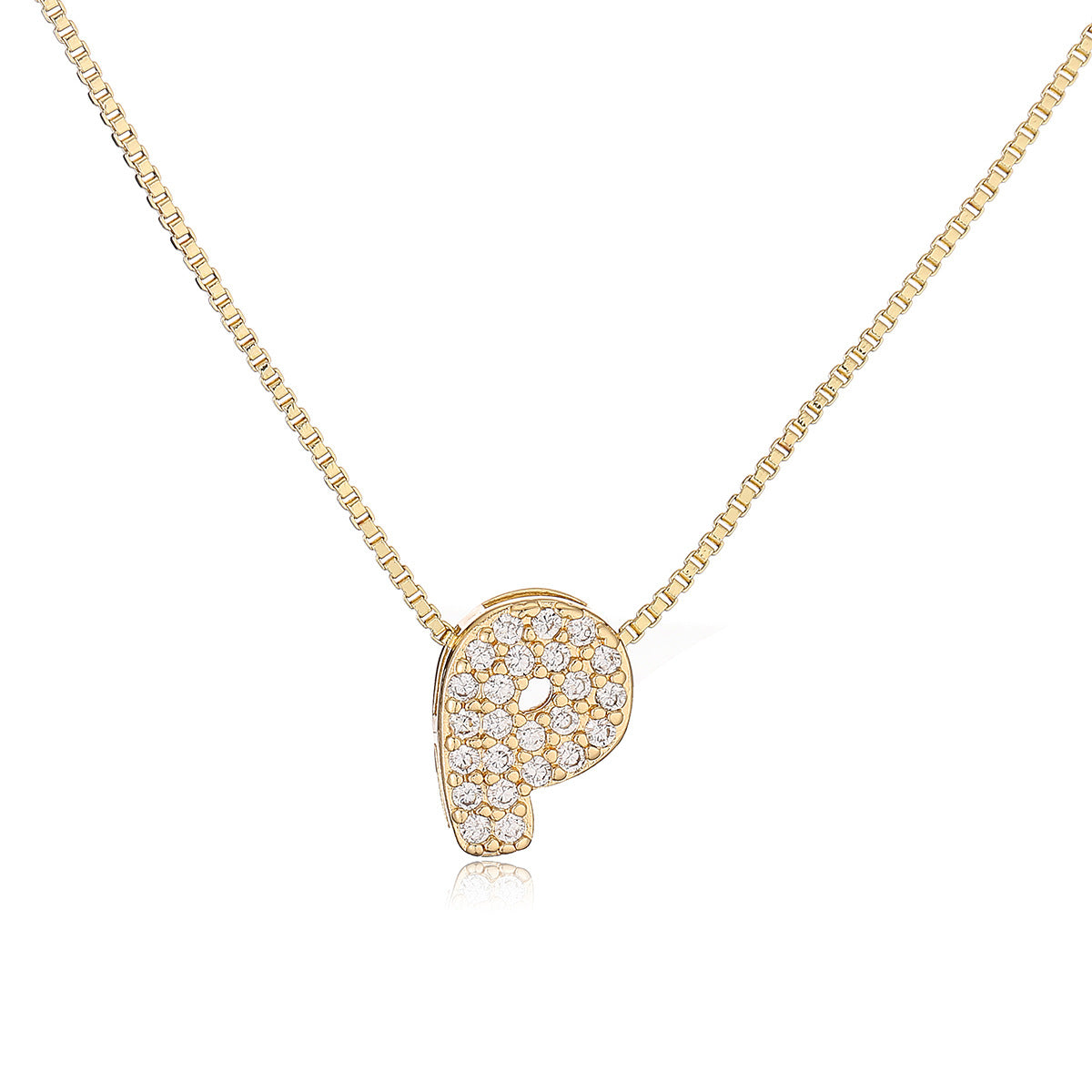Collar con colgante de cobre minimalista con forma de letra para mujer con baño de oro de 18 quilates, delicada cadena para la clavícula