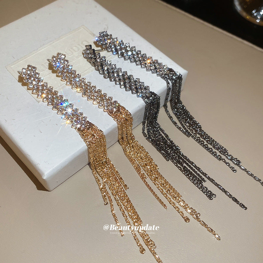 Pendientes de tuerca geométricos de acero inoxidable con detalles de diamantes de imitación para mujer, joyería de oreja lujosa y minimalista de moda