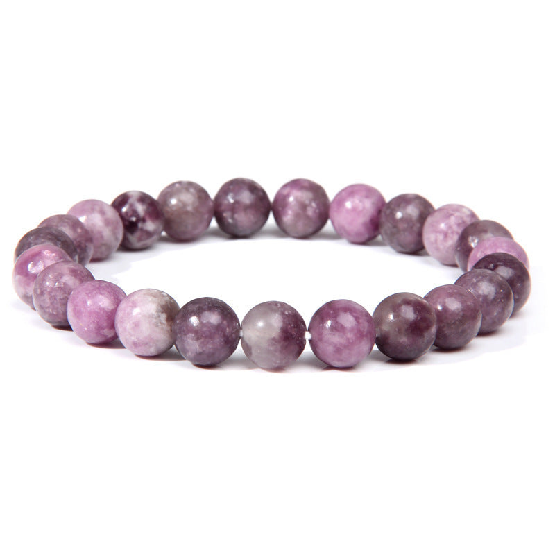 Natural Volcanic Stone and Agate Beaded Bracelet Geometric Round Unisex Fashion Jewelry