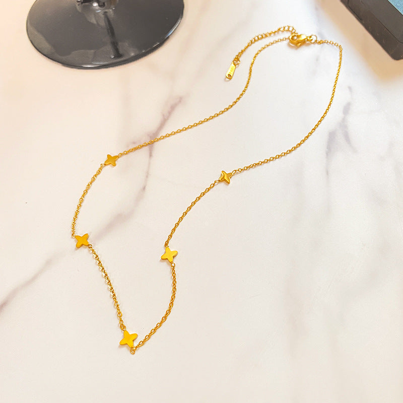 Minimalist Sweet Star Titanium Steel Plated Necklace Unisex