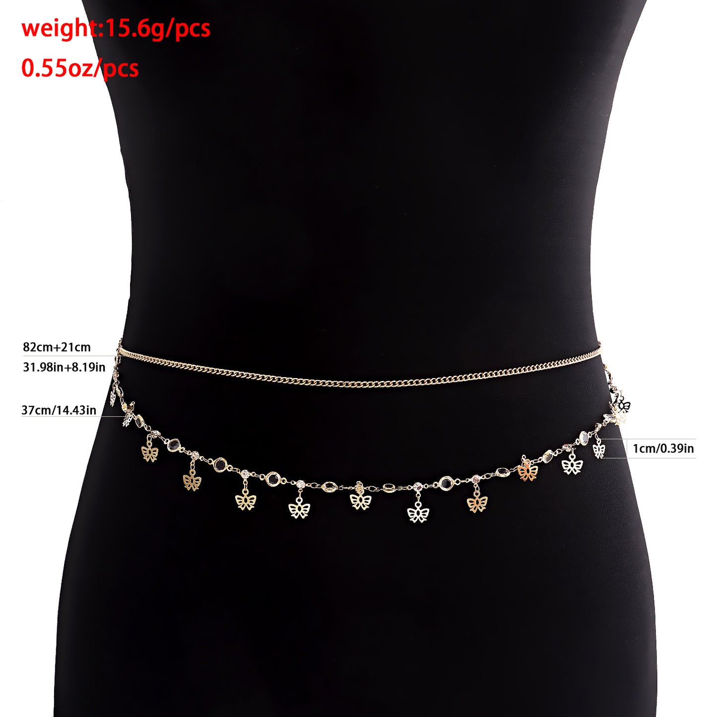 Punk Streetwear Butterfly Metal Body Chain for Women