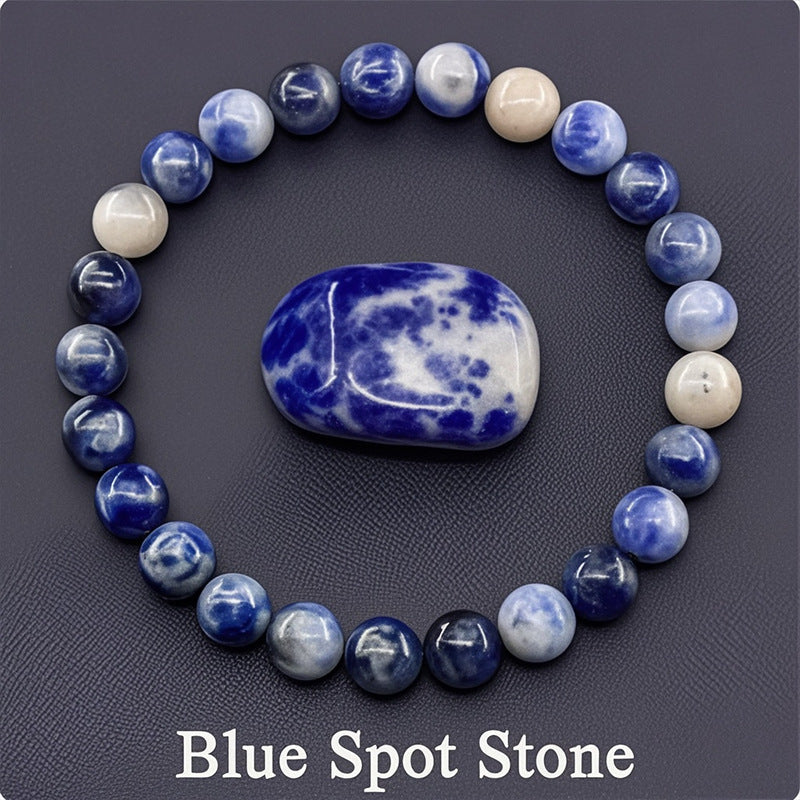 8mm Round Sunstone Rose Quartz Tiger Eye Agate Crystal Beaded Bracelet Unisex Geometric Handmade Jewelry