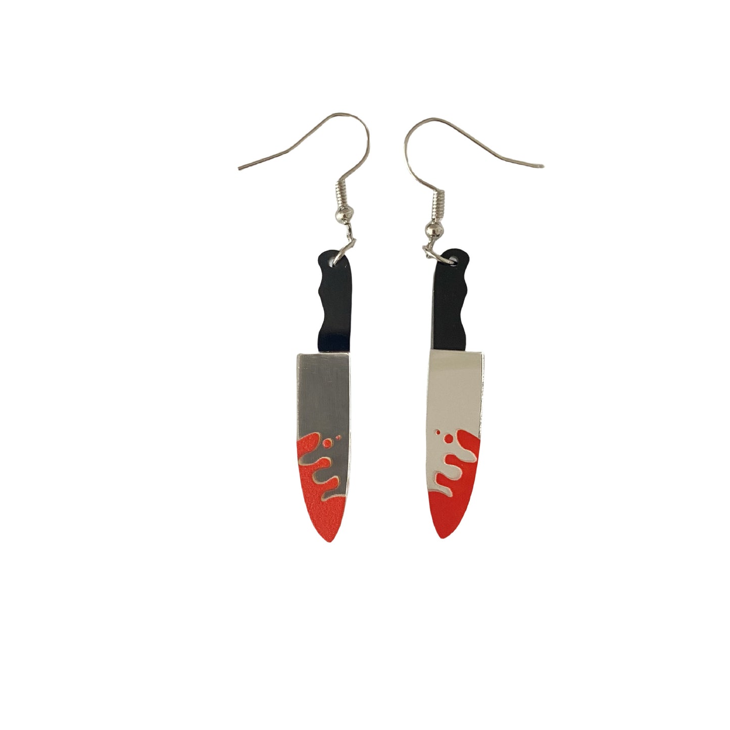 Pendientes oscuros góticos de acrílico con forma de daga geométrica para mujer, con acabado artesanal