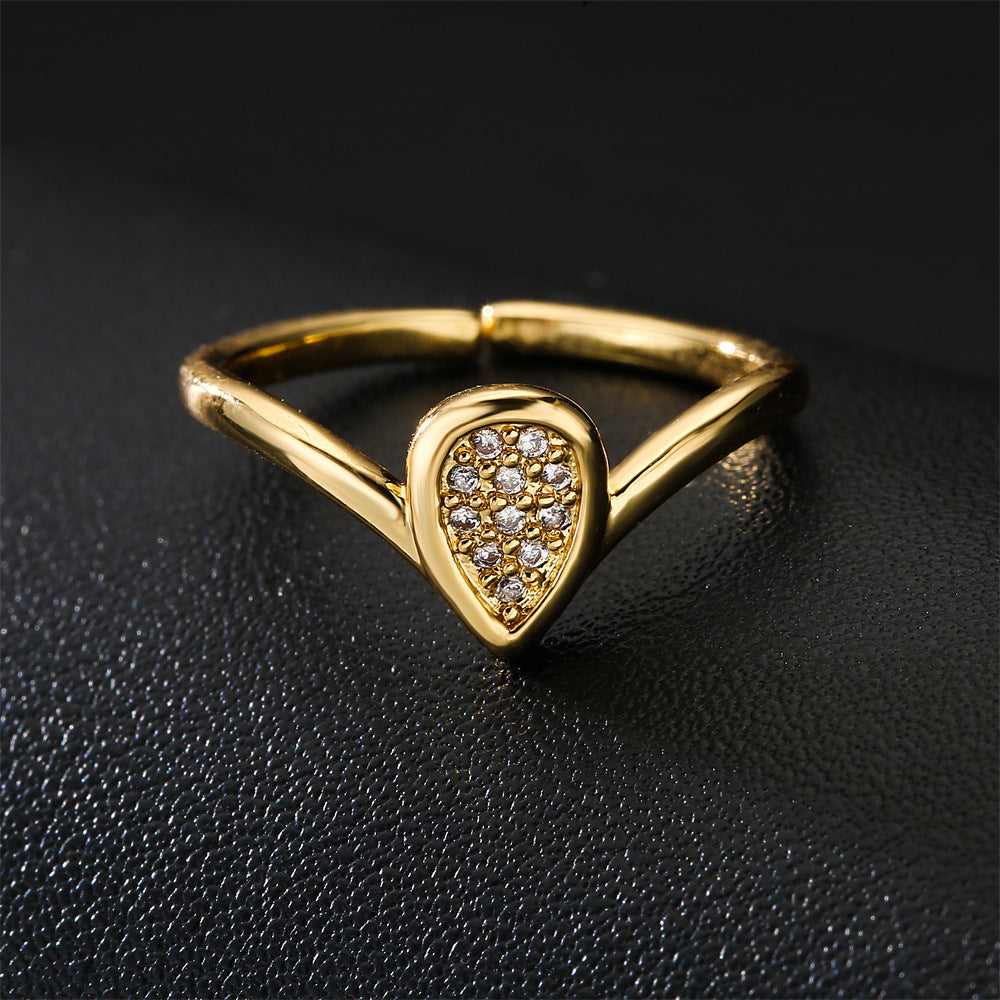 Minimalist Geometric Gold Plated Brass Ring for Women