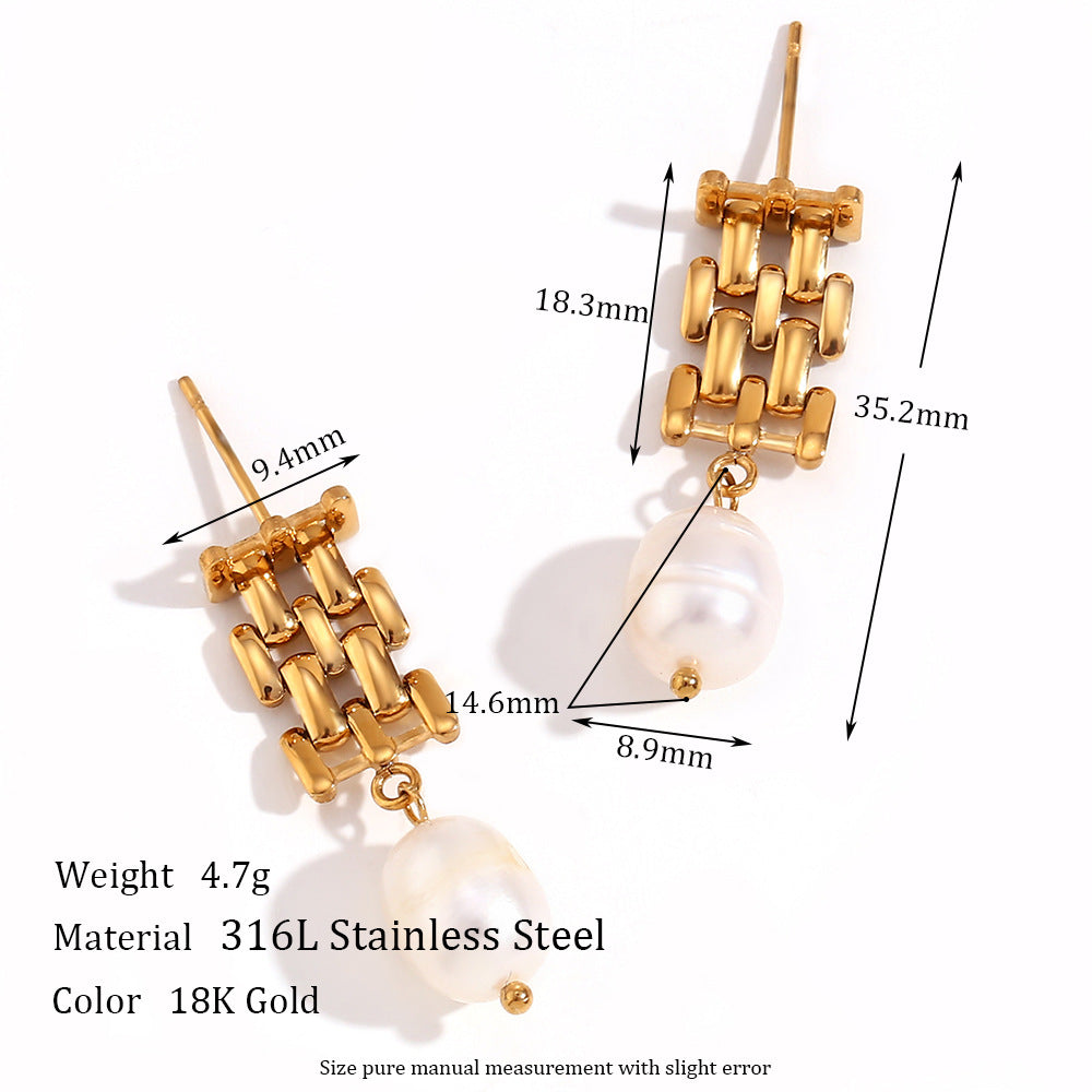 Fashionable Geometric Stainless Steel Plated 18K Gold Handmade Woven Necklace for Women