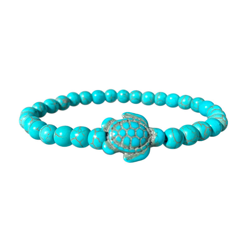 Bohemian Geometric Natural Turquoise Beaded Bracelet Unisex