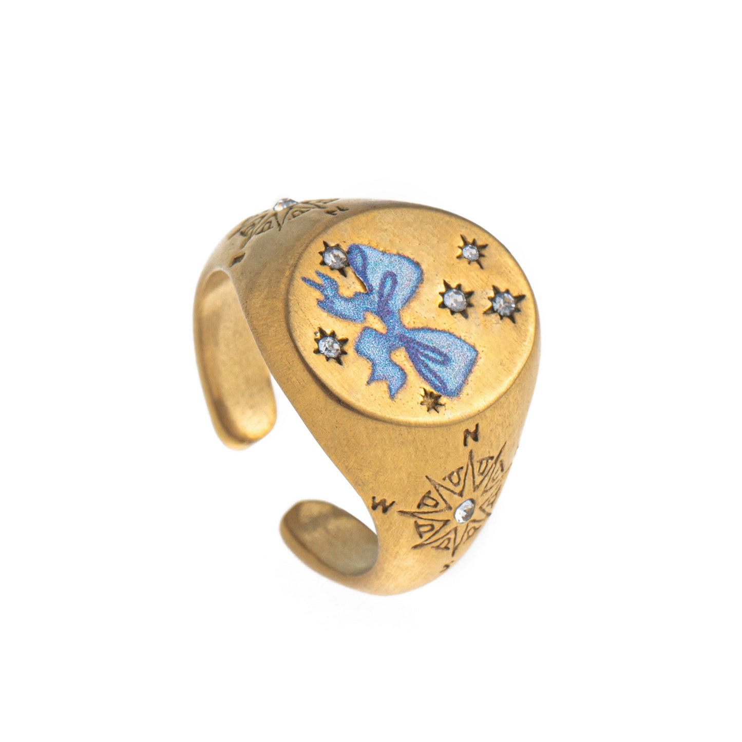 Fashion Heart Animal Stainless Steel PVD Ring