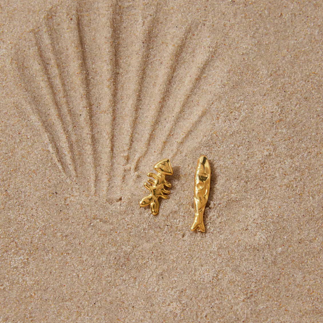 Luxury Casual Geometric Fish 18K Gold Plated Stainless Steel Earrings for Women