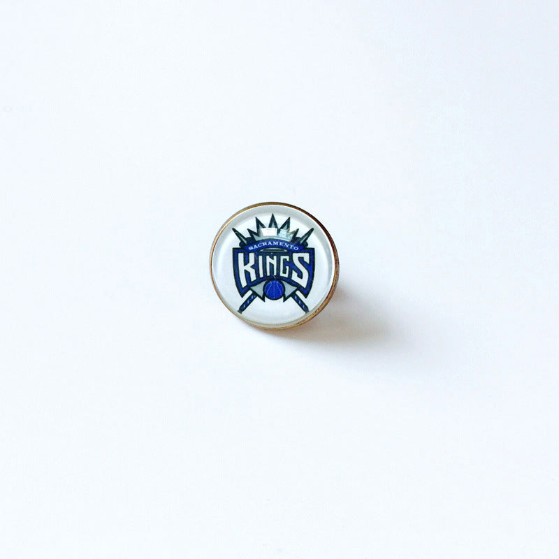 Pin de solapa metálico de equipos de baloncesto retro de la NBA - Insignia con gema vintage - Broche de Kobe Curry - Regalo para fans - Unisex