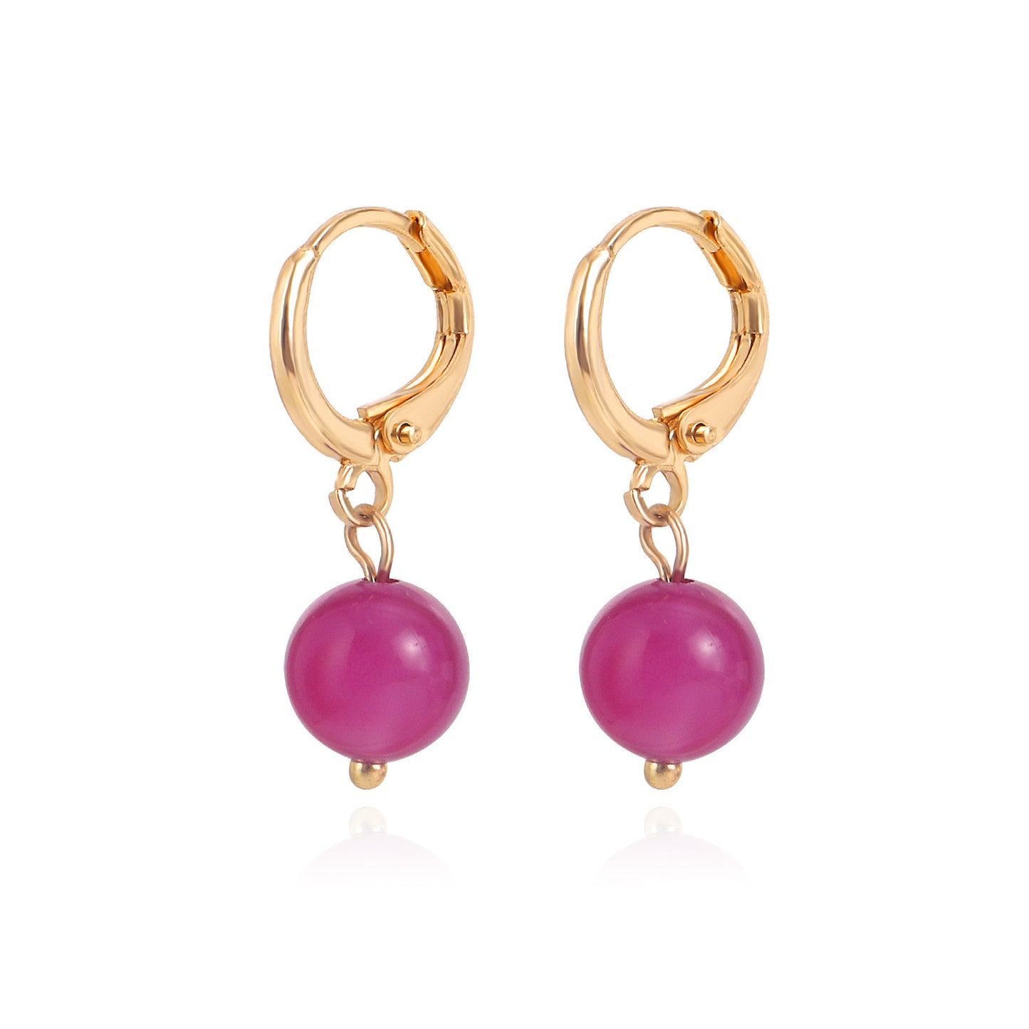 Geometric Shape Alloy Ear Clips for Women with Plated Finish and Turquoise Color Accent