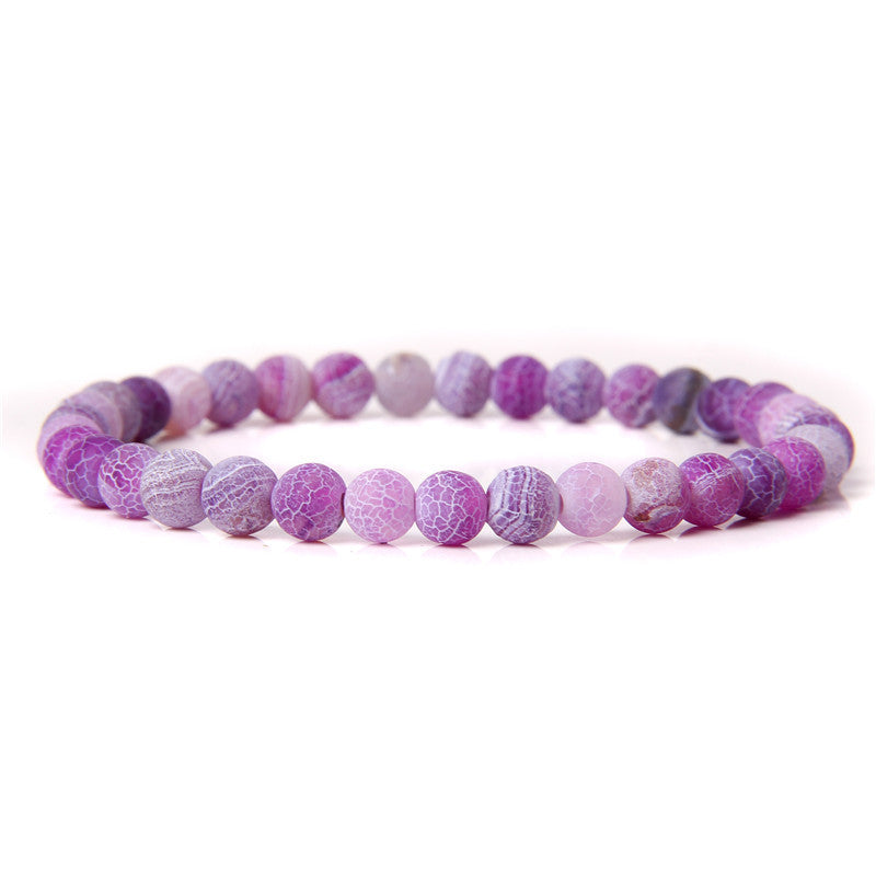 Sweet Natural Gemstone Round Beaded Stretch Bracelet Unisex