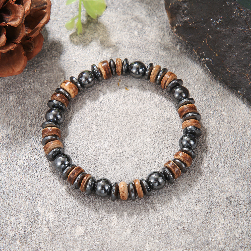 Geometric Turquoise Alloy Beaded Bracelet
