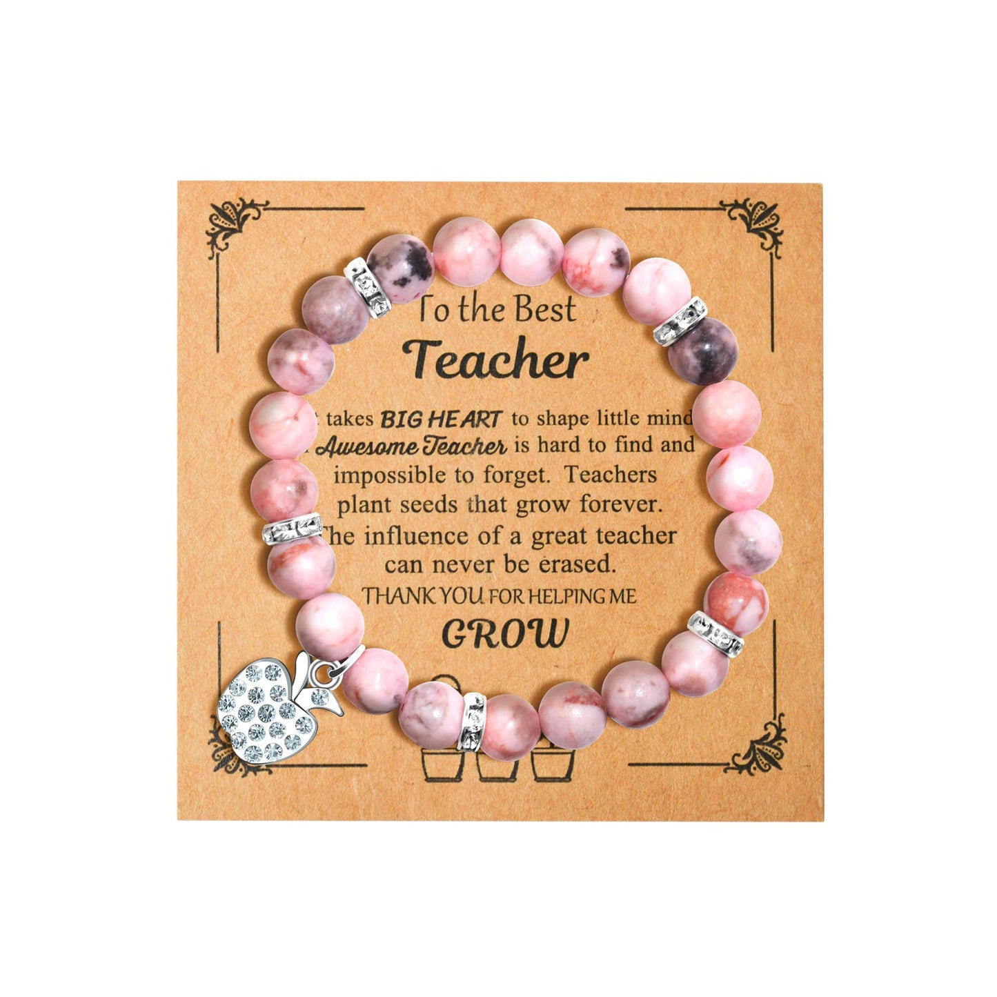 Minimalist Rhinestone Apple Charm Bracelet Unisex Fashion Jewelry Gift