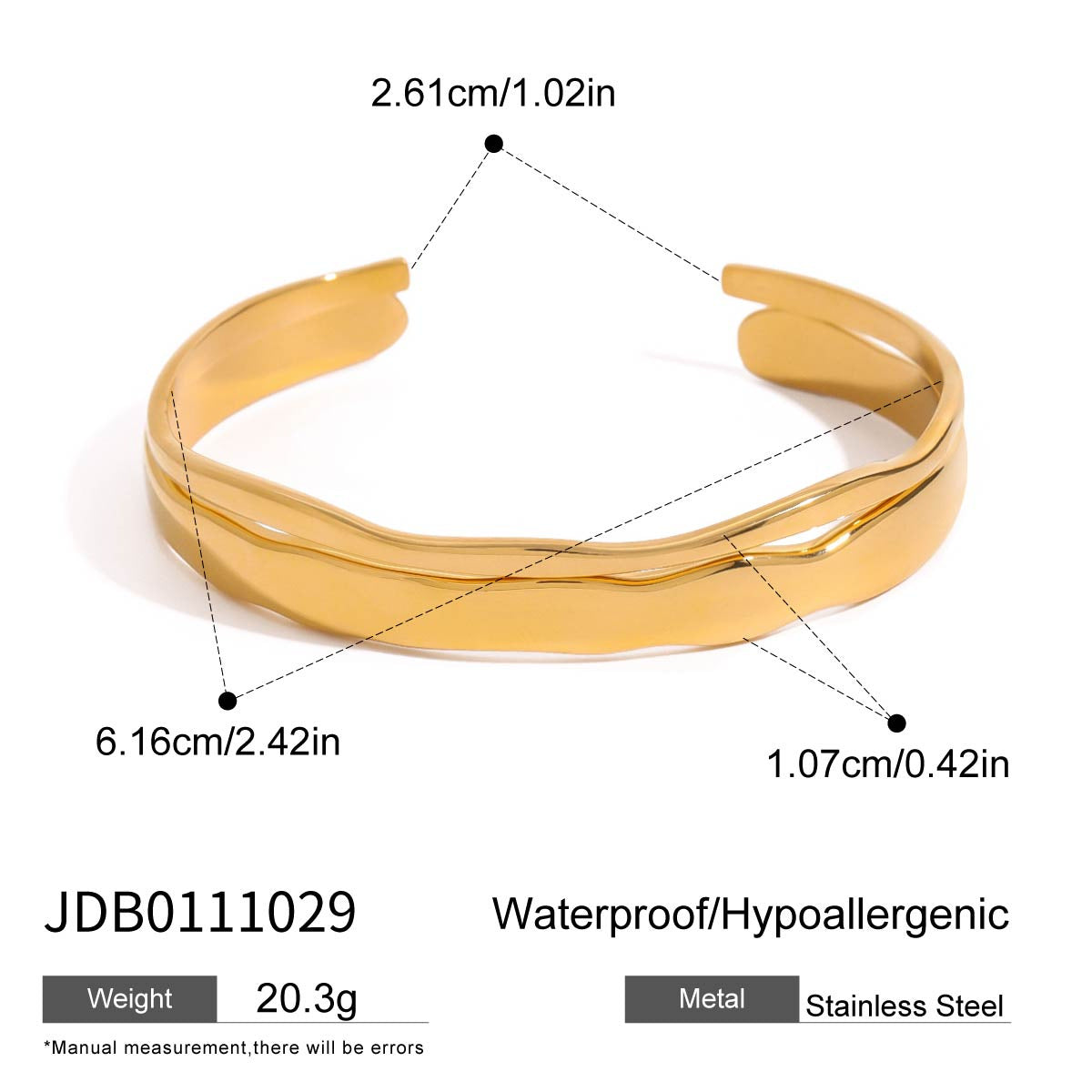 Geometric Plated Stainless Steel Bracelet