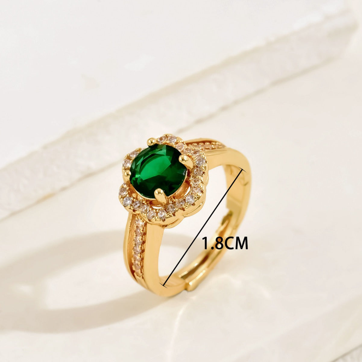Anello in Rame Geometrico Minimalista da Donna con Intarsio di Zirconi, Fascia a U, Anello Semplice Impilabile per Dito Indice