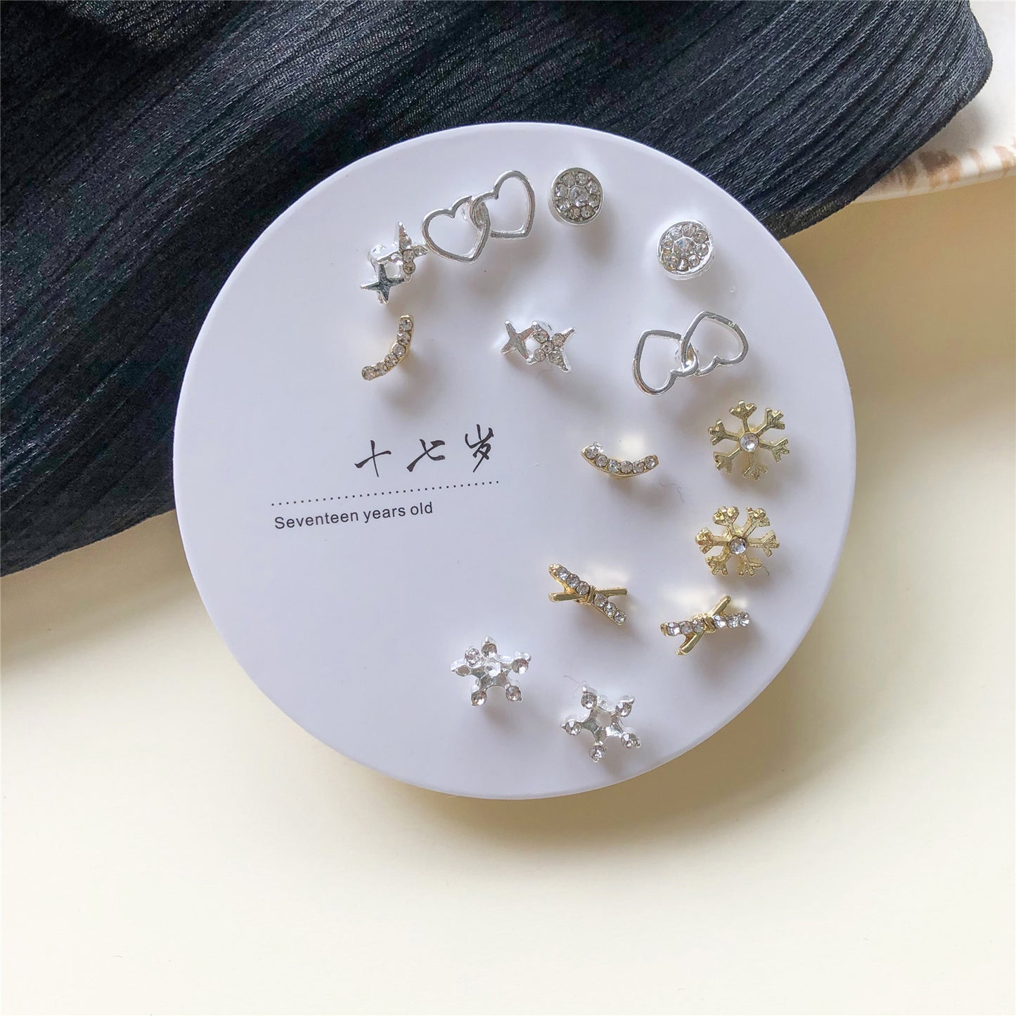 Minimalist Sweet Geometric Alloy Plated Stud Earrings with 925 Sterling Silver Posts for Women