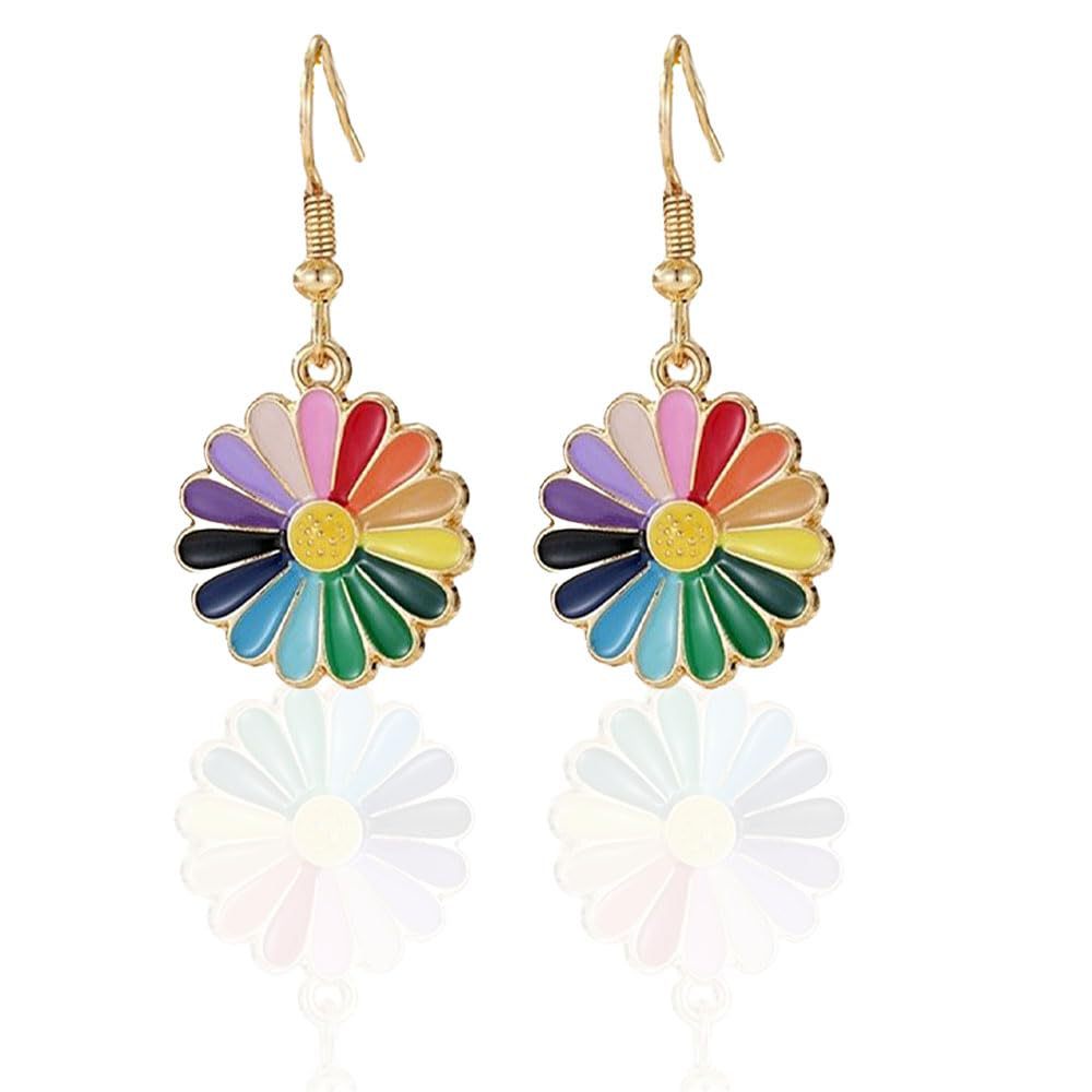 Sweet Floral Gold Plated Alloy Earrings for Women
