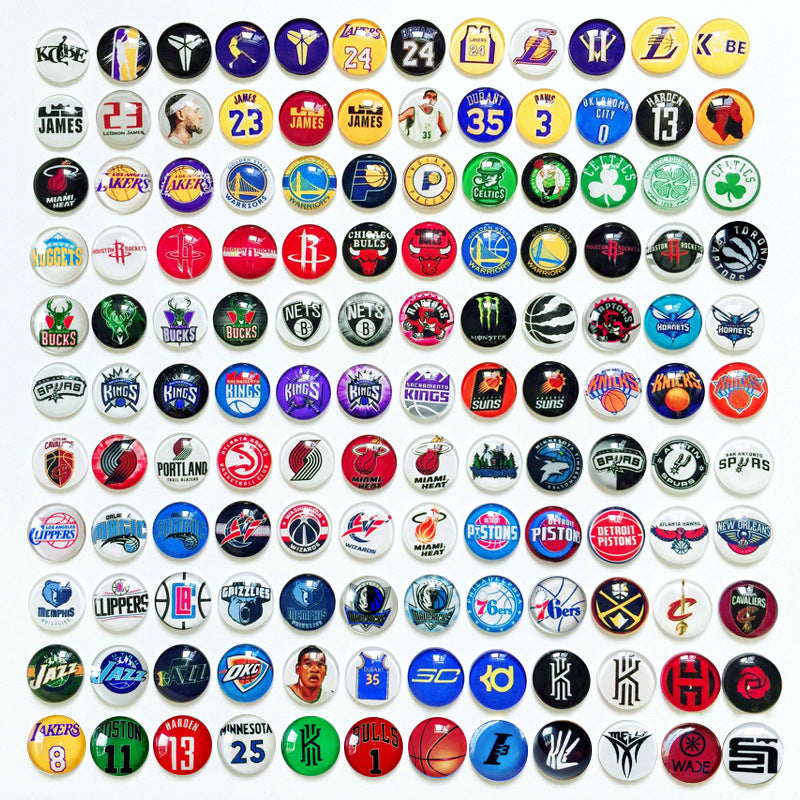 Pin de solapa metálico de equipos de baloncesto retro de la NBA - Insignia con gema vintage - Broche de Kobe Curry - Regalo para fans - Unisex