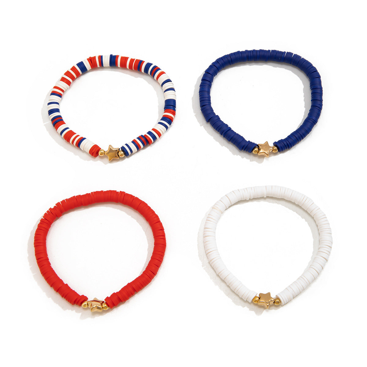 Colorful Resin Letter Star Geometric Beaded Bracelet Set for Women