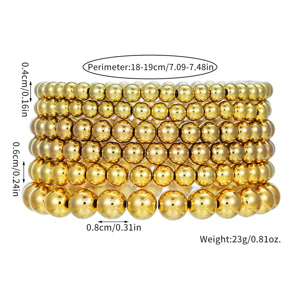 Geometric Round Acrylic Beaded Bracelet for Women